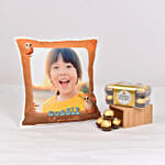 Personalised Cushion with Chocolate