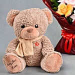 Classic Blooms with Teddy Bear