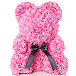 Artificial Roses Teddy Light Pink With I Love You Balloon For Love