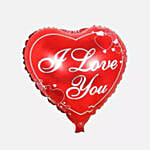 Artificial Roses Teddy Light Pink With I Love You Balloon For Love