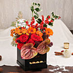 December Birthday Flowers and Chocolate Box