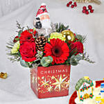 Christmas Stars Flower Arrangement with Cake
