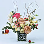 New Year 2024 Wishes Flowers