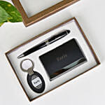 Personalised Card Holder Pen & Key Chain Gift Box