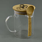 Personalised Glass Mug with Bamboo Lid n Spoon