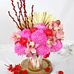 Good Fortune Wishes Flowers in Premium Vase