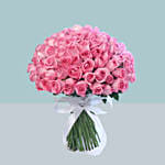 99 Pink Roses Bouquet For Valentine