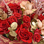 Beauty of Red and Cappuccino Roses For Valentine
