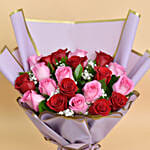 Love Expressions Pink And Red Roses Bouquet with love For Valentines Day