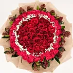 75 Roses and Skimmia Bouquet