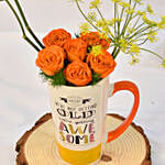 Birthday Flowers Arrangement in Coffee Mug