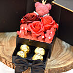 Red Soap Peony with Black Transparent Box