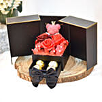 Red Soap Peony with Black Transparent Box