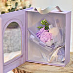 Purple Roses Soap Flower Bouquet with Purple Box