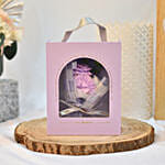 Purple Roses Soap Flower Bouquet with Purple Box