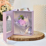 Purple Roses Soap Flower Bouquet with Purple Box