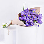 February Birthday Iris Flower Bouquet