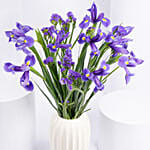 IRIS Flowers Arrangement in Premium Vase