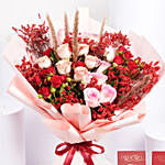 Love in Bloom Bouquet With Chocolates Bar