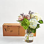 Premium Mixed Flowers Glass Vase