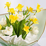 Daffodils and Tulips Birthday Flower Hand Bouquet