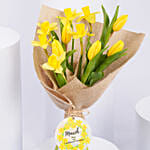 Daffodils with Tulips Birthday Flower Hand Bouquet