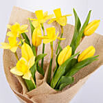 Daffodils with Tulips Birthday Flower Hand Bouquet