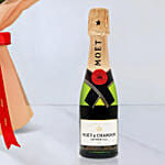 LED Rose Bouquet with Mini Moet Champagne