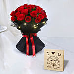 LED Elegance Rose Bouquet with Table Top