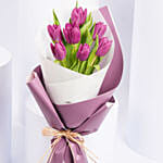 7 Purple Tulips Bouquet