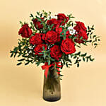 12 Red Roses in Premium Vase