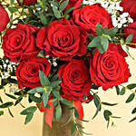 12 Red Roses in Premium Vase