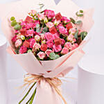 Blushing Pink Spray Roses With Chocolates