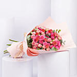 Blushing Pink Spray Roses With Chocolates