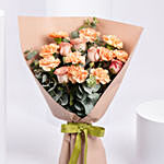 Carnation and Cappucino Rose Bouquet