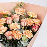 Carnation and Cappucino Rose Bouquet