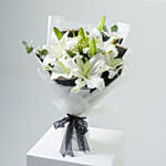 Charming White Lilies Hand Bouquet