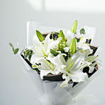 Charming White Lilies Hand Bouquet