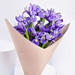 February Birthday Iris Flowers Hand Bouquet