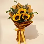 Mesmerising Sunflowers Beautifully Tied Bouquet