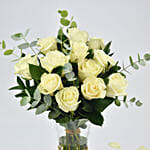 Vase Of Elegant White Rose