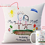 Mothers Day Children Art Mug And Cushion Combo