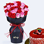 Eternal Love Rose Bouquet with Cake