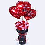 Eternal Love Rose Bouquet with Heart Balloon