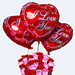 Eternal Love Rose Bouquet with Heart Balloon