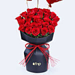 Valentines Velvet Whispers Of Rose with Heart Balloon