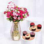 Blossoms of Harmony with Cup Cakes for Mothers Day