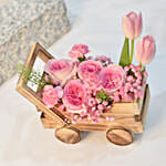 Elegant Pink Roses & Tulips