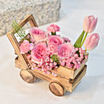 Elegant Pink Roses & Tulips