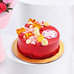 Mothers Love Roses Bouquet with Cake